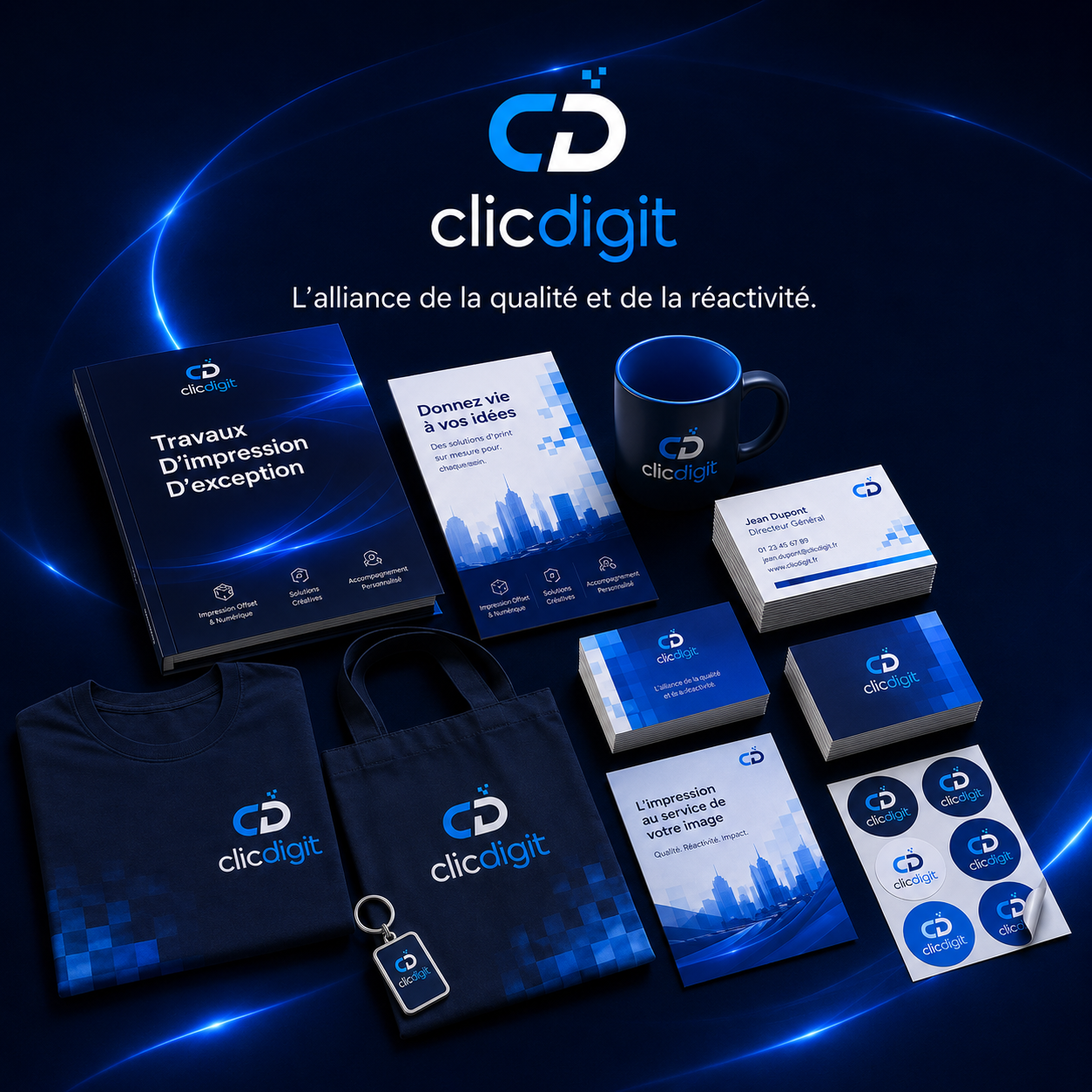 Exemples de supports imprimés personnalisés ClicDigit