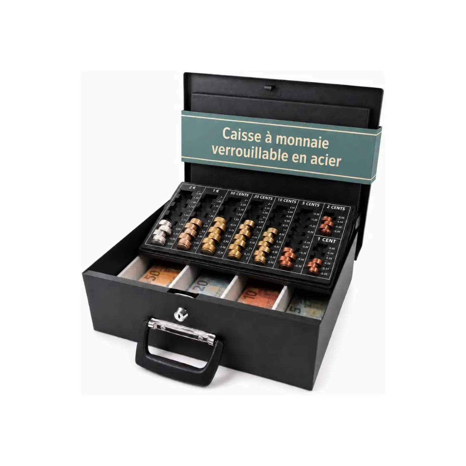 hjh OFFICE Coffret Caisse Safe tiroir-caisse pour commerce